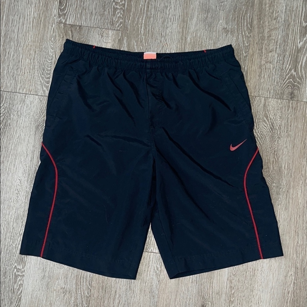 Y2K Nike Black swim trunks board shorts Athletic Shorts with Red  size large